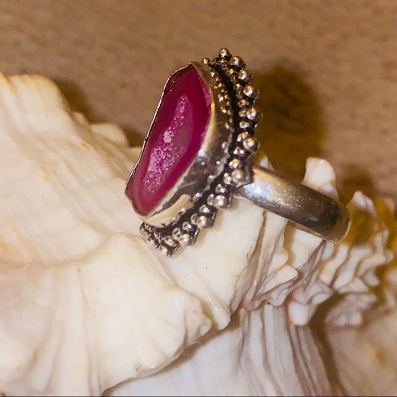 SALE ⭐️ Druzy Agate natural Gemstone ring - Picture 5 of 8
